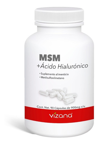 Msm+ac.hialurónico En Cápsulas (90caps-900mg)vizananutrition Sabor Sin sabor