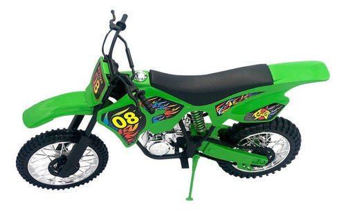 Moto De Motocross De Brinquedo Com Apoio Grande 36cm Verde
