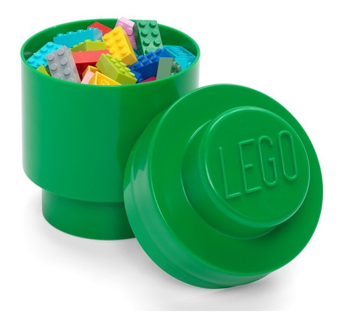 Lego Bloque Apilable Original Contenedor Redondo Green