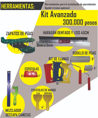 Kit Avanzado Herramienta Inst.porcelanato Liquido/espacio 4d