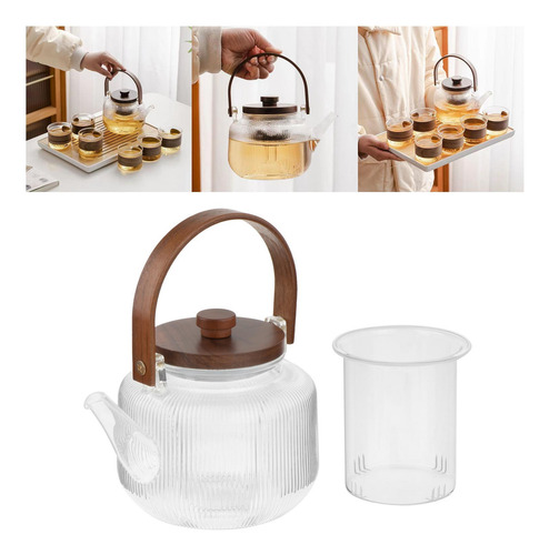 Tetera De Vidrio Para Té, Tetera De Kung Fu De 1000 Ml,