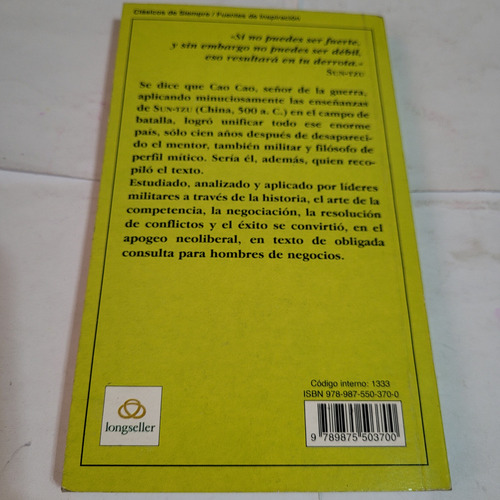El Arte De La Guerra,sun Tzu,version Completa, Longseller (Usado)