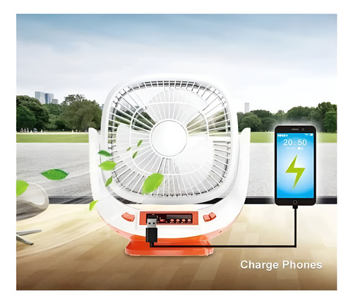 Ventilador Solar Recargable Con Parlante 8 Inch Easy Power