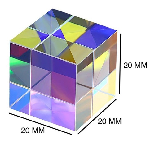 Regalo Educativo de Experimento científico para niños Cubo de combinación de luz Brillante de Seis Lados de dispersión RGB Cubo de Prisma óptico 15 x 15 x 15 MM 