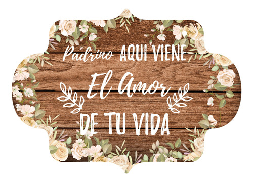 Letrero Cuadro Paje Boda Decoración 40x30cm  P08 M2-15