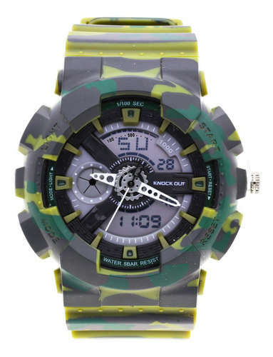 Reloj Knock Out Hombre 8172 Digital Sumergible Camuflado