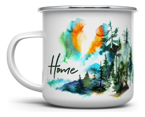 Loftipop Home Watercolour Nature Lover Campfire Taza De Café