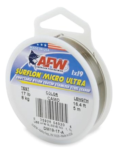 American Fishing Wire Surflon Micro Ultra Nylon Coated 1x19