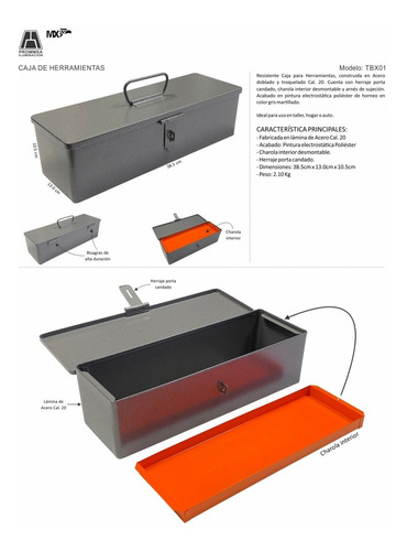 Caja De Herramientas Robusta Y Duradera, En Acero Cal.20