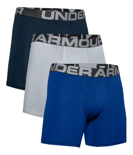 Boxer Fitness Under Armour Charged Cotton 6in 3 Pack Azul Ho