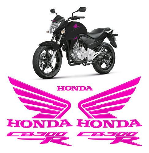 Adesivo Moto Honda Cb 300r Emblema Tanque Rosa/pink Resinado