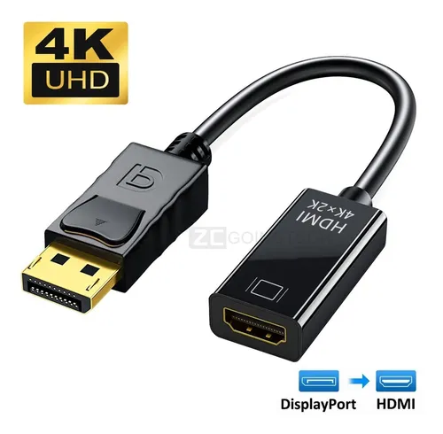 Adaptador Displayport Dp A Hdmi, 4k Macho A Hembra