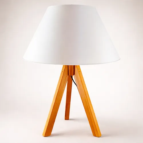 Abajur Tripé Madeira Pequeno Decoração Perfeita Casa Bivolt