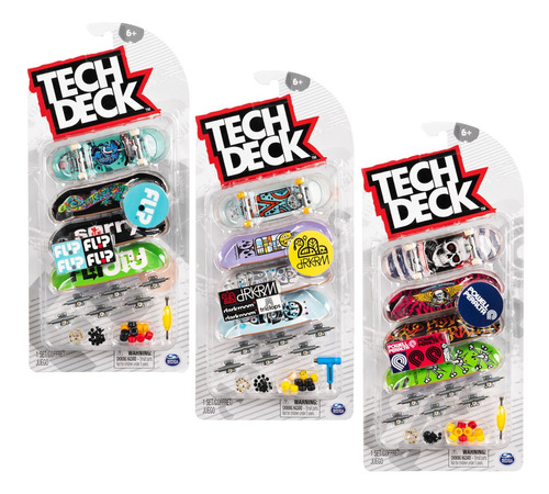 Tech Deck Patineta Para Dedos Pack De 4 Tablas Surtidas 