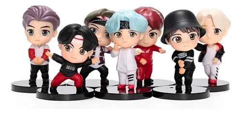 Bonecos BTS Tiny Tan Mini Idol Figura, Set de 7 Unidades