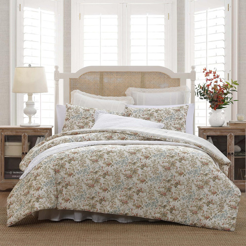 Laura Ashley - Juego De Edredon King, Ropa De Cama Reversibl