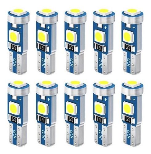 Kit 10 Lâmpadas Led T5 Canbus 3 Leds Exclusive Premium