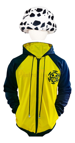 Trafalgar Law Chamarra + Gorro Cosplay One Piece Anime