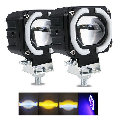 Par Faros Auxiliares Led Ojos De Ángel Alta/baja Auto Mo [u]