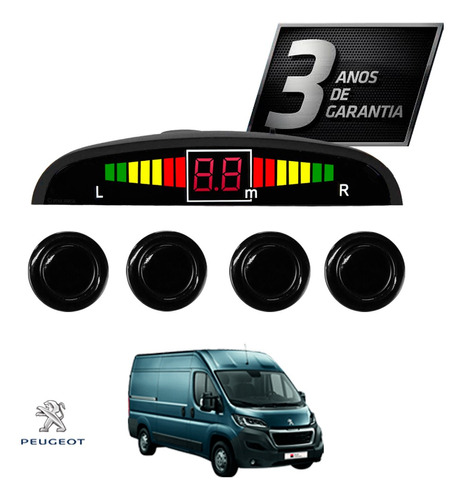 Sensor De Ré Estacionamento Preto Peugeot Expert 2018 2019