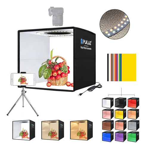 Caja De Luz Para Fotografía Plegable De 25cm 12x3 Colores