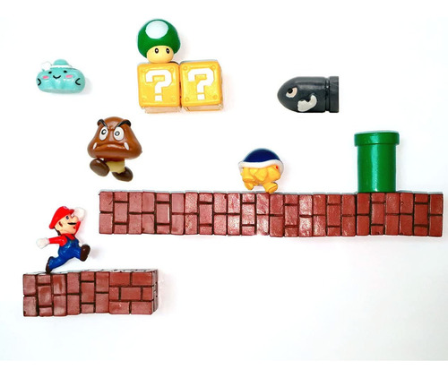Juego De 20 Imanes De Nevera 3d Super Mario Para Decoracin D