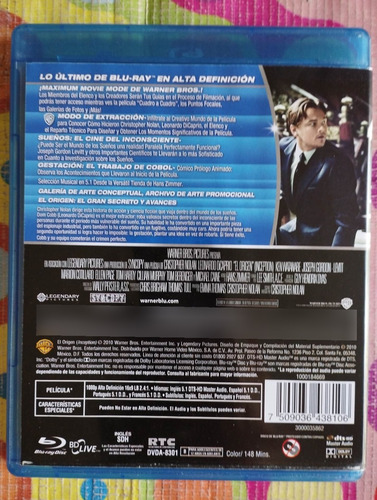Blue-ray El Origen Leonardo Di Caprio V (Usado)
