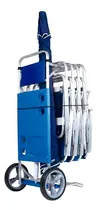 Comprar Carrito De Playa De Aluminio Porta Reposeras Y Mesa Plegable