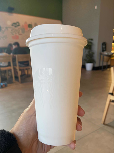 Vaso Reutilizable Starbucks Nuevo Color Blanco Edición