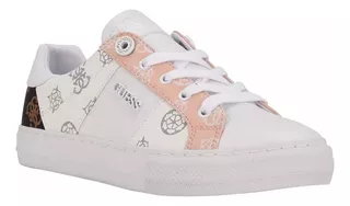 Tenis Guess Modelo Loven Mujer/dama Blanco/rosa