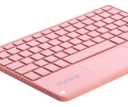 Teclado Inalambrico Bluetooth + Touchpad Retroiluminado Rgb Teclado Rosa claro Idioma Español Latinoamérica