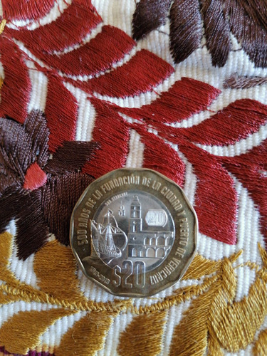 Moneda De 20 Pesos, Aniversario Del Puerto De Veracruz 