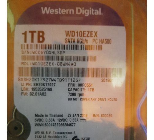 Hd 1tb Western Digital Wd Blue, Sata Iii 6gb/s, 7200rpm