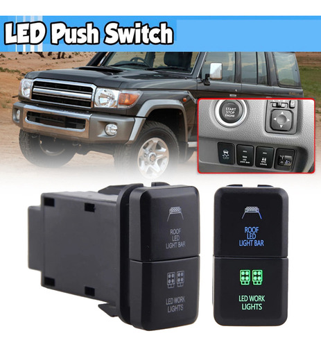 Z 2 Barras De Luces Led Dobles Para Coche De 12 V Con Botón