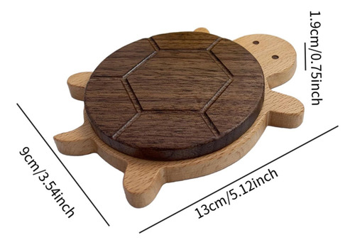 Posavasos De Madera Con Forma De Tortuga, Ideal Para