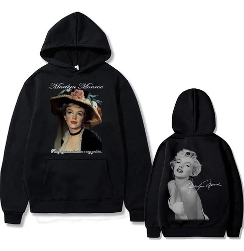 Sudadera Vintage Con Capucha Estampada De Marilyn Monroe De