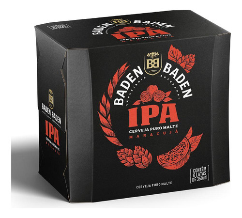 Pack Cerveja Baden Ipa Lata 350ml Com 6 Unidades