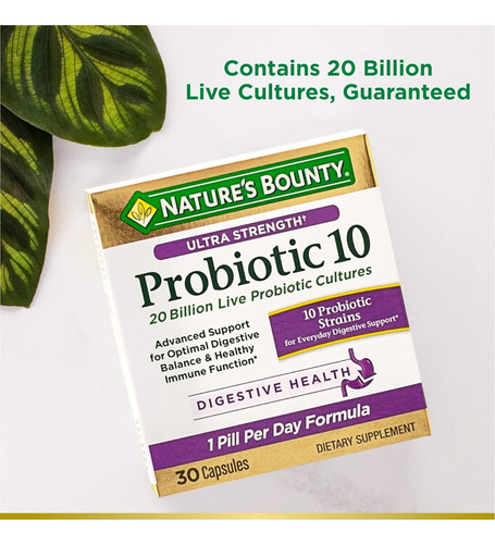 Probiótico 10 Nature's Bounty 30 Cápsulas