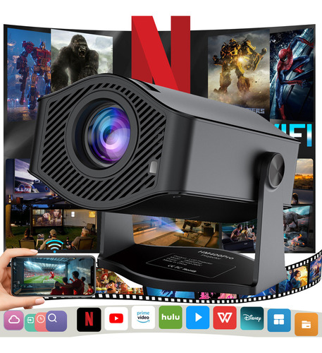 Mini Proyector HM400Pro de 20000 lúmenes 1080P 4K edición profesional proyector inteligente portátil con 2+8GB Android 11 corrección de trapezoide WiFi 6.0 Bt5.0 HDMI USB 40W