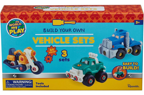 Toysmith Construye Tu Propio Juego De Vehículos, Construye 3