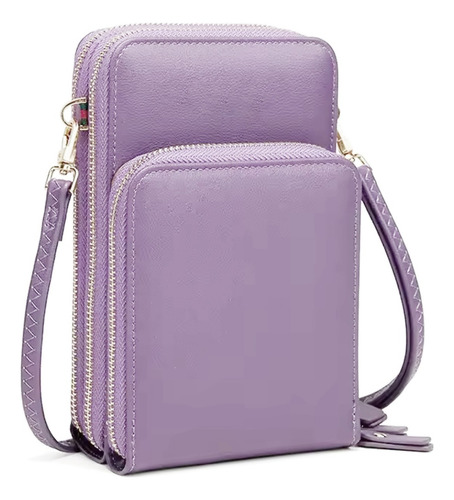 Bolsa Feminina Bolso Transparente Para Celular Festa Balada Cor Lilás Desenho Do Tecido Lisa