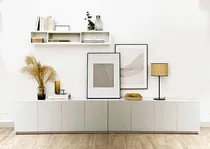 Comprar Mueble Rack Tv Laqueado Nordico Escandinavo Moderno 2.6 M