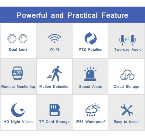 Cámara Ip Wifi Ptz 360 1080p Alarma Audio Auto-tracking 10x