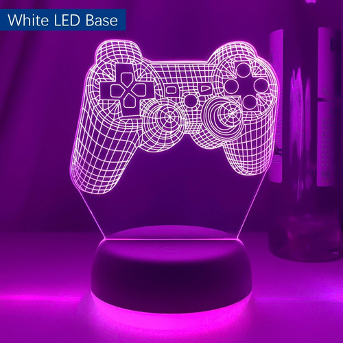 Luz Nocturna Led 3d Illusion P4p Game Pad Para Cama Infantil