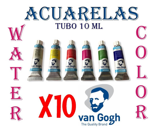 10 Acuarelas Van Gogh Tubo 10 Ml Profesional Color Elección 