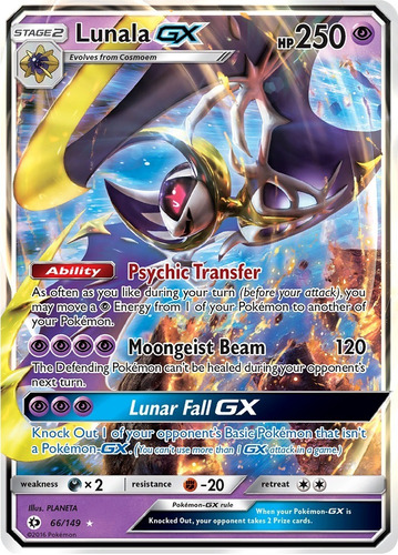 Cartas Pokemon Lunala Gx 66/149 Sum