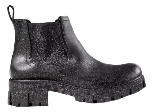 Botas De Lluvia Goma Brillos Glitter Metalizadas Elásticos 