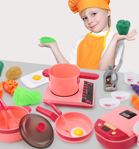 Imagen 5 de 6 de Juego De Cocina Para Niños 38 Pc C/ Luz Y Sonido