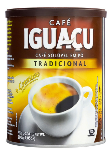 Café instantâneo  Iguaçu Solúvel em pó tradicional sem glúten lata 200 g