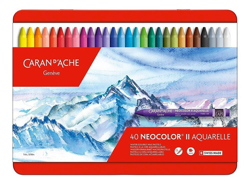 Set 40 Crayones Solubles Al Agua Caran D'ache Neocolor Ii